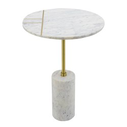 Изображение Латунный круглый столик с мраморной базой