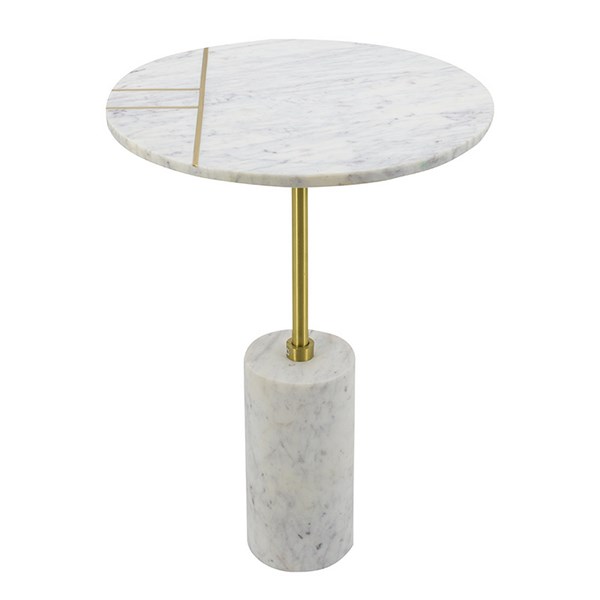 Изображение Латунный круглый столик с мраморной базой, Картинка 1