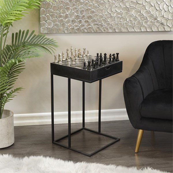 Изображение Стол с шахматами С-образный черный, Картинка 2