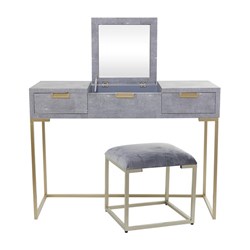 Изображение Туалетный столик с квадратынм зеркалом серый