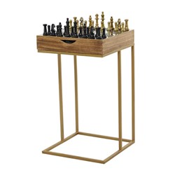 Изображение Стол с шахматами С-образный коричневый