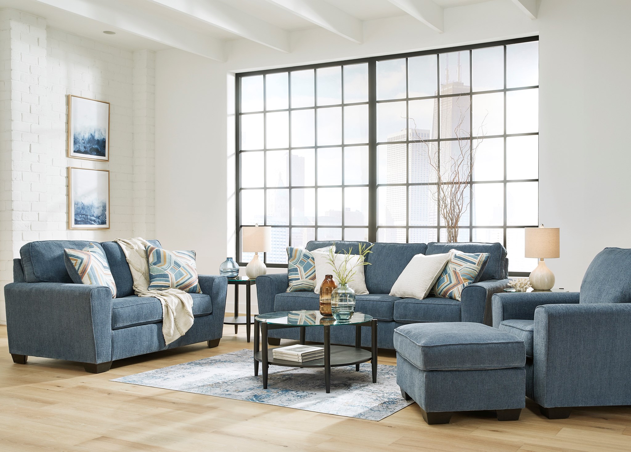 Изображение Комплект дивана и кресло Cashton (синий)