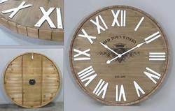 Изображение Часы деревянные, круглые с белым циферблатом